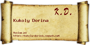 Kukoly Dorina névjegykártya